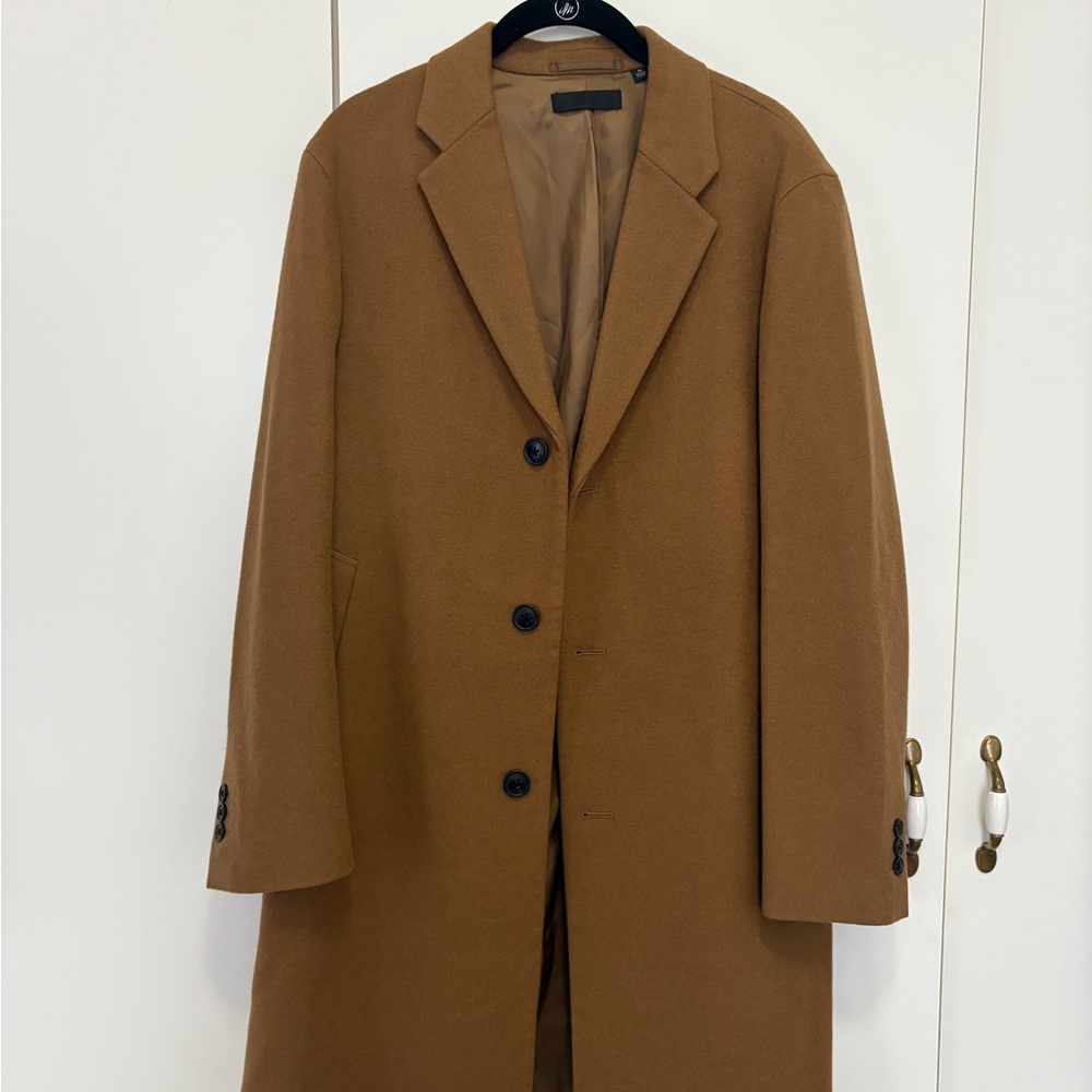 Uniqlo Men XS Wool Cashmere Chesterfield Coat Brown